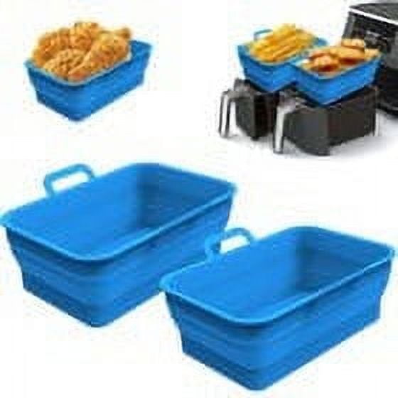 New Upgrade Collapsible Silicone Pot Foldable Silicone Double Air Fryer Liners Basket Air Fryer Rack Accessories
