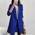 thumbnail image 2 of Atogsazn Womens Wool Trench Coat Casual Fleece Long Sleeve Jacket Thick Warm Winter Coat Tops Outerwear Clothing 02-Blue M Fashion, 2 of 5