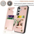 thumbnail image 4 of Samsung Galaxy S24 Plus Case, Galaxy S24 Plus Wallet Case, Takfox Shockproof PU Leather Case Card Pockets Slots Cash ID Credit Card Flip Phone Cases Cover Kickstand Magnetic Hard Cases,Rose Gold, 4 of 10