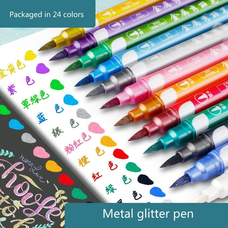 Shimmer Markers Double-ended Glitter Pens for Birthday/Christmas