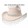 thumbnail image 2 of vlrwzc Rhinestone Fringe Western Cowboy Hat, Sparkling Cowgirl Hat for Festivals and Concerts, 2 of 7
