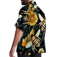 thumbnail image 3 of Starry Bees in the Sky Men's Short Sleeve Spread Collar Poplin Button Down Casual Printed Summer Beach Unisex Shirts, 3 of 6
