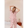 thumbnail image 3 of Ekouaer Womens Silky Satin Pajamas Set Short Sleeve Button Down Sleepwear 2 Piece Lounge Set Pj Set, 3 of 5