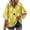 Yellow, variant on UVN Womens Summer Blouses Bohemian 3/4 Bell Sleeve Shirts for Women V Neck Flowy Casual Pleated Tops
