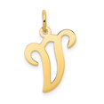 thumbnail image 1 of Diamond2Deal 14K Pendentif Initiale en Or Jaune Lettre V pour Femmes, 1 of 6