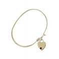 thumbnail image 2 of 7 1/4 inch Oval Eye Hook Bangle Bracelet w/ Heart medal charm w/ January Red Swarovski Crystal, 2 of 3