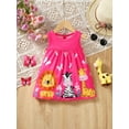 thumbnail image 2 of Toddler Girls Dress 12 Months Girls Summer Dress 18 Months Girls Sleeveless Animals Print Dress Sundress Rose Red, 2 of 6