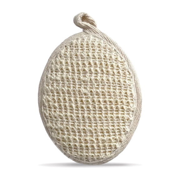 Rusabl Ramie Bath Loofah for Body Deep Cleansing & Gentle Exfoliation, Oval Natural Fiber Bath Sponge, Reusable Body Scrubber for Men & Women, Shower Loofah for Smooth Skin, Pack of 1