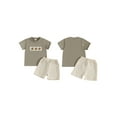 thumbnail image 2 of BemeyourBBs Baby Summer Outfits Football Short Sleeve T-Shirts Plaid Shorts, 2 of 9