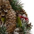 thumbnail image 4 of Northlight Green and Brown Frosted Pinecones and Bells Christmas Wreath - 13" Unlit, 4 of 4