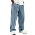 thumbnail image 5 of SAWOBUUN Men's Wide Leg Corduroy Pants Elastic Waist Loose Fit Trousers Soft Straight Leg Casual Slacks for Fall Winter, 5 of 8