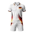 thumbnail image 4 of CONZONE Mens 2 Peice Soccer Outfits Germany Flag Graphic Short Sleeve Workout Tshirt Shorts Sets Breathable Football Track Suits, 4 of 4