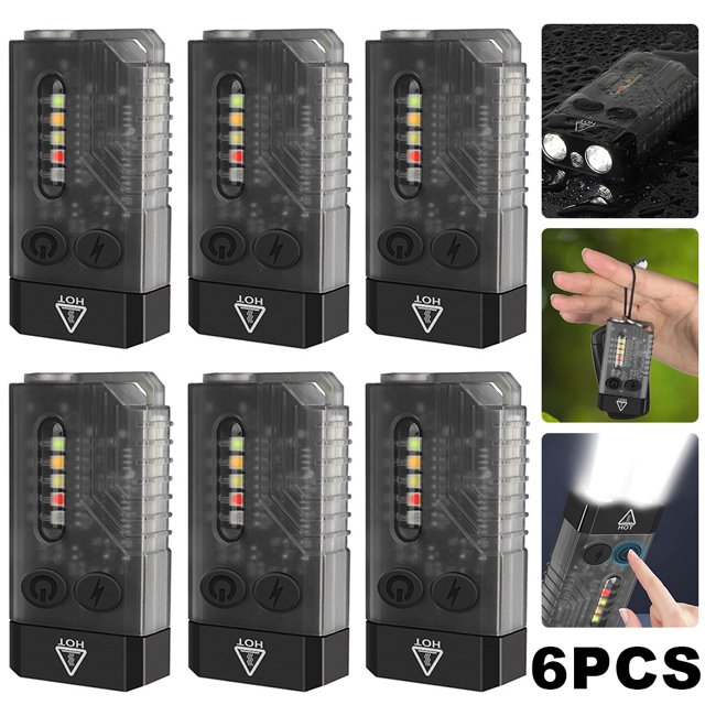 Mini Linternas EDC 1000LM UV Alarma Zumbador Antorcha (transparente)