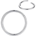 thumbnail image 1 of Followmoon 316L Surgical Steel Nose Rings Hoop Septum Clicker Hinged Segment Ring Lip Ear Piercing Earrings for Cartilage Helix Tragus Conch Rook 20g 18g 16g 14g 12g 10g 8g,Inner Diameter 5mm to 22mm, 1 of 7