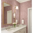 thumbnail image 3 of S4sassy Self-Stick Decorative Wallpaper, Palm Frond Wall Paper, Textured Vinyl Waterproof Contact Paper, Pink on Light Pink, 25"x120"inch Removable Renter Friendly Walls Covering for Bedroom, Brown, 3 of 9