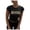 Black, variant on Women's Fitted Short Sleeve Round Neck Letter Print Casual Fashion Tee, S, Black