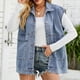 thumbnail image 2 of Chaqueta Vaquera Mujer Chaquetas Prendas de Abrigo Moda Casual Bolsillos Botón Sólido Sin Mangas Tops Chaqueta Abrigo de Mezclilla Odeerbi  ODB131745, 2 of 7