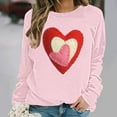thumbnail image 2 of Tnhcen Women's Valentine's Day Crewneck Long Sleeve Oversized Heart Print Sweatshirt 100% Polyester Casual Loose Pullover Top for Women S-5XL, 2 of 5
