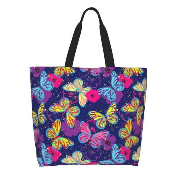 Easygdp Paint Butterflies Bolsas Tote para Mujer, Bolsos de Hombro para Viaje, Bolsos de Mano de Gran Capacidad para Compras y Trabajo