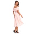 thumbnail image 6 of Womens Off The Shoulder High Low Summer Wedding Cocktail Party Dress, 6 of 7
