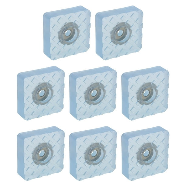8 piezas de almohadillas de goma cuadradas para insertar arandelas metálicas en patas de muebles de escritorio 30x30mm