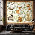 thumbnail image 6 of Woodland Animals on Cream Background Peaceful Watercolor for Kids Nursery, Forest Animal Wall Art Birthday Gift Tapestry Wall Hanging for Bedroom and Playroom, 6 of 7