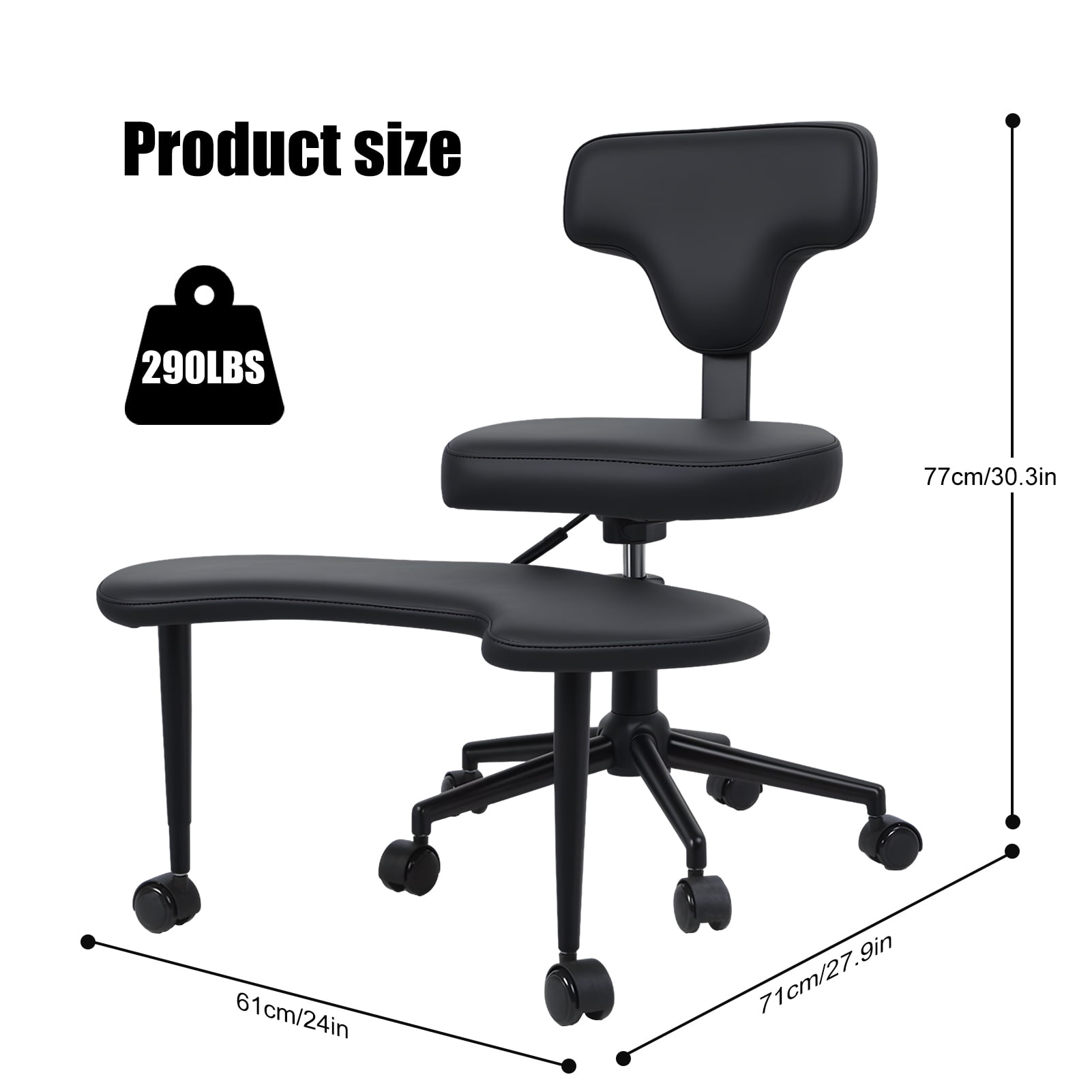 TidBay ADHD Desk Chair, ADHD Chair for Adults, Cross Legged Office Chair with Wheels, Criss Cross Desk Chair with Lumbar Support and Height Adjustable
