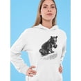 thumbnail image 2 of Asian Black Bear Drawing Hoodie Women -Image by Shutterstock, Female Medium, 2 of 4