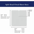 thumbnail image 2 of Queen Size 32" Split Top Flex Head 4-PCs Sheet Set Fits 7-12" Deep Pocket, 500-TC Egyptian Cotton (Stripe, Silver Grey), 2 of 6