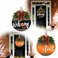 thumbnail image 1 of Halloween Wood Fall Wreaths for Front Door Decoration, Welcome Signs, 1 of 8