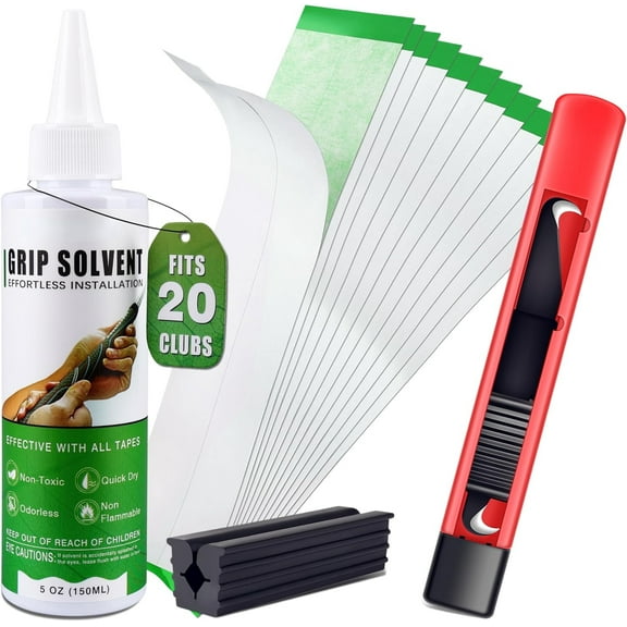 AUR Regripping Fits 20 Golf Clubs Professional Golf Grip Kit, Inlcudes 5 oz Solvent and 20 Double Coated Tapes, Hook Knife, Rubber Vise Clamp