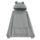 thumbnail image 1 of Sudaderas con capucha de lana Sudadera con capucha de rana Invierno Cálido Grueso Suelto Sudadera de gran tamaño Outwear con capucha, 1 of 5