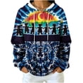 thumbnail image 2 of Ndbuld Women Jackets Long-Sleeve Hooded Drawstring Print Top With Large Check And Pockets,Blue,XL, 2 of 6