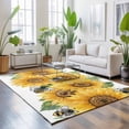 thumbnail image 3 of Area Rugs 2.7'x5', Sunflower Carpet Runner Indoor Outdoor Rugs Home Decor Aesthetic, Green Botanical Yellow Floral Summer Non Slip Mats Washable Accent Rug for Living Room Bedroom, 3 of 8