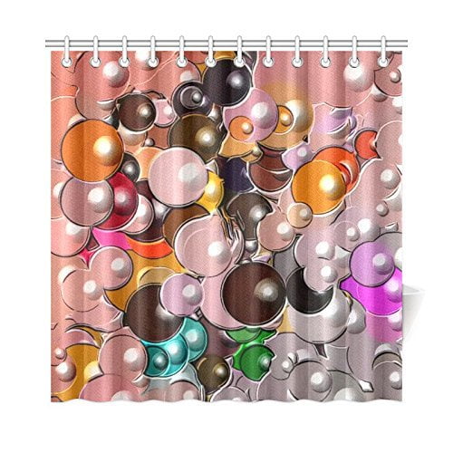 Cortina de ducha ABPHQTO tela Impermeable Twister Points 160x180 cm