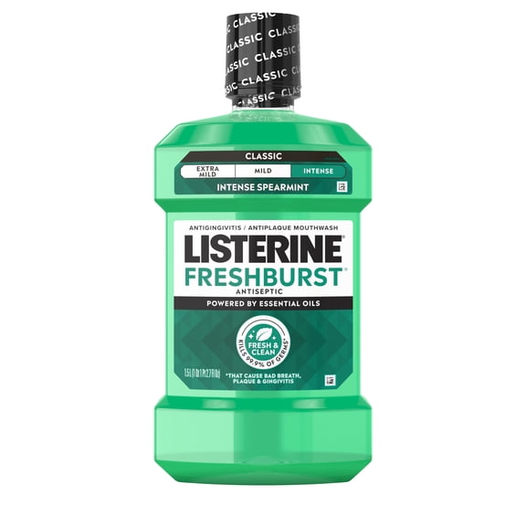 Listerine Freshburst Intense Antiseptic Mouthwash Oral Care, Intense Spearmint, 1.5 L