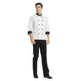 thumbnail image 5 of Toptie Unisex Classic Long Sleeve Button Chef Coat-Black White-3XL, 5 of 6