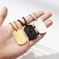 American Black Dog Tag Cross Necklaces for Men Boys Bible Verse Pendant