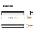 thumbnail image 4 of LIGHTINN LED Bathroom Vanity Light Fixture 24.4inch Rectangle LED Bath Bar Modern Finishing Stainless Steel Lighting Bar Bathroom Over Mirror Light (Black), 4 of 7