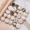 thumbnail image 2 of 5PCS Gold White Pearl Buttons Fastener - Versatile Sewing Accessories for DIY Garment, Clothing, Handmade Projects, and Scrapbooking, 2 of 6