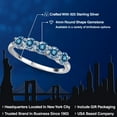 thumbnail image 2 of Gem Stone King 925 Sterling Silver Persian Blue Round Moissanite Band Ring for Women (1.15 Cttw, Available in Size 5, 6, 7, 8, 9), 2 of 6
