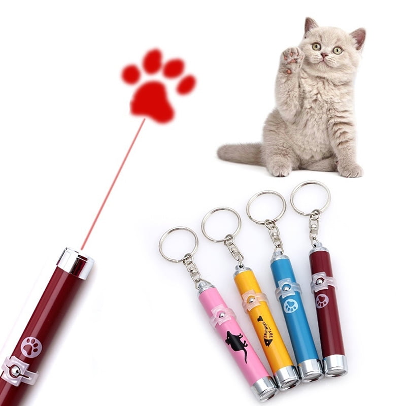 Funny Cat Dog LED Laser Pointer Light Pen Pet Toys With Bright Mouse Animation 