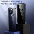 thumbnail image 3 of Anti-Peeping Full Body Case Clear Tempered Glass Metal Bumper Protection Privacy Cover For  12/Max/12 Pro/12 Pro Max Black For iPhone12pro, 3 of 7