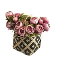 thumbnail image 2 of Injueey Ramo de peonía Seda Elegante Exquisito Adornos para salas de estar Ramos artificiales Decoraciones para el hogar Naturaleza Flores Kits de decoración para fiestas Color arena, 2 of 6