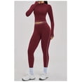 thumbnail image 3 of PISONIC Womens Two Piece Tracksuit Set Long Sleeve Zipper Jacket with Athletic High Waist Leggings Workout Outfit, 3 of 5