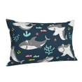thumbnail image 2 of Disketp Pillow Covers Friendly Smiling Sharks Pattern Throw Pillow Case Cushion Covers,Cushion For Bedroom,Couch,Home-14"X20", 2 of 9