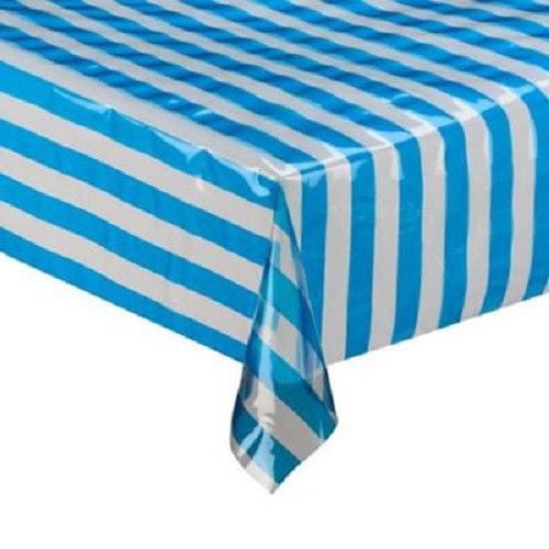 Disposable Stripe Pattern Plastic Tablecloth Table Cover