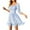Sky Blue, variant on Bigersell Summer Dresses for Women 2023 Casual Short Sleeve Women Summer Casual Solid Square Collar 1/2 Sleeve Fold Mini Dress Wedding Guest Dresses Women Boho Dresses, Style 19437, Black L