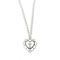 XISAOK Womens Filigree Heart Pendant Necklace with for Cross Charm Gothic Punk Style