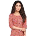 thumbnail image 5 of Rajnandini Women's Orange Pure Cambric Cotton Jaipuri Printed Kurti (S - Size)(JOPLJPR69D-S), 5 of 5